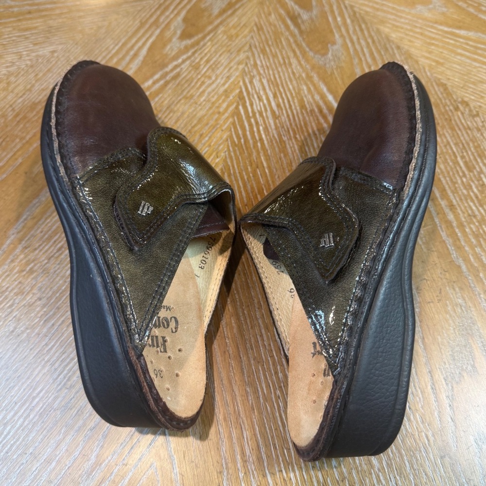 Finn Comfort Amalfi Leather Mule Clog Brown Size 36 US 6 - Picture 8 of 9